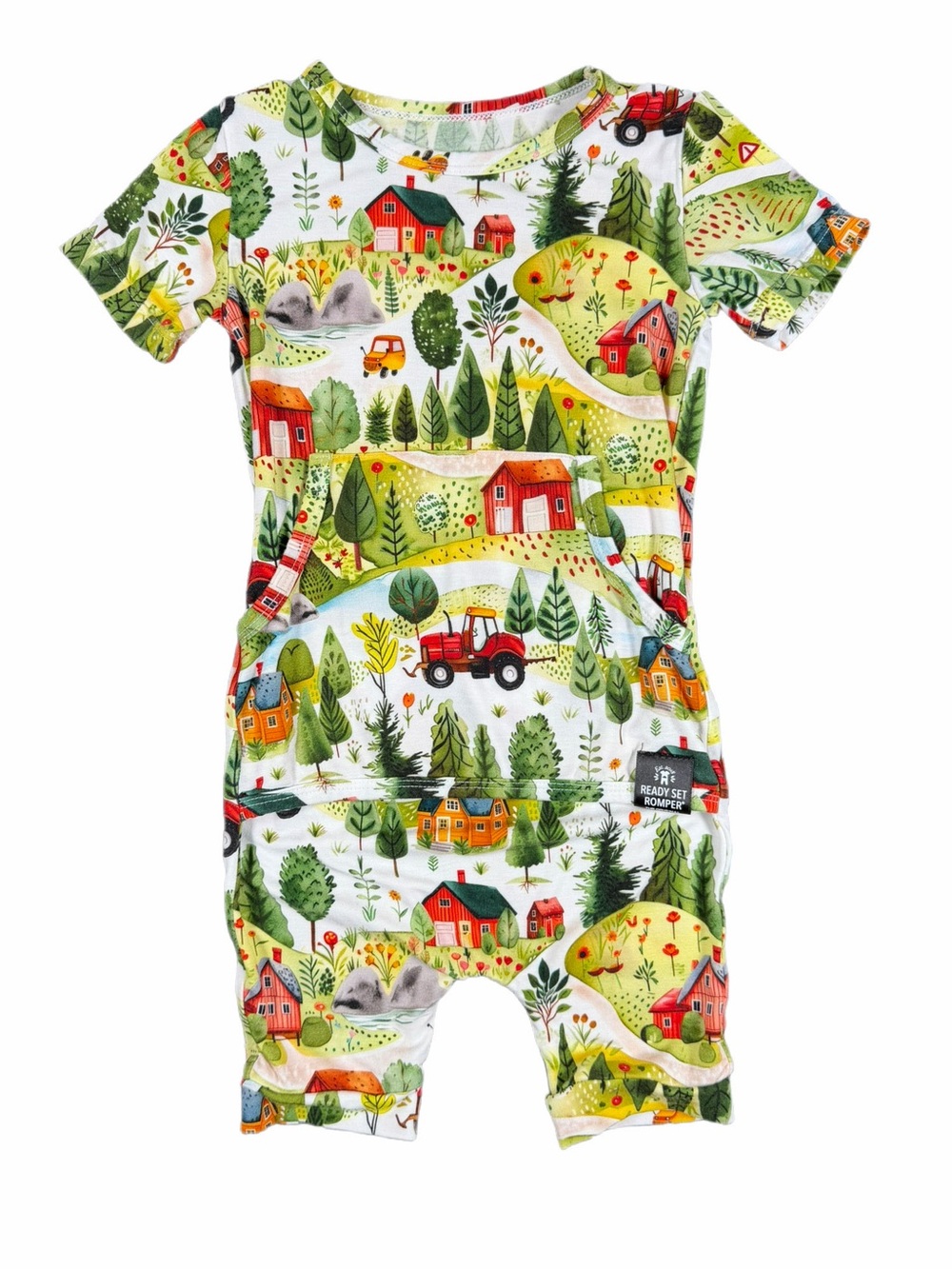 READY SET ROMPER Front Opening Ready Set Shortie in Countryside- 6-12M